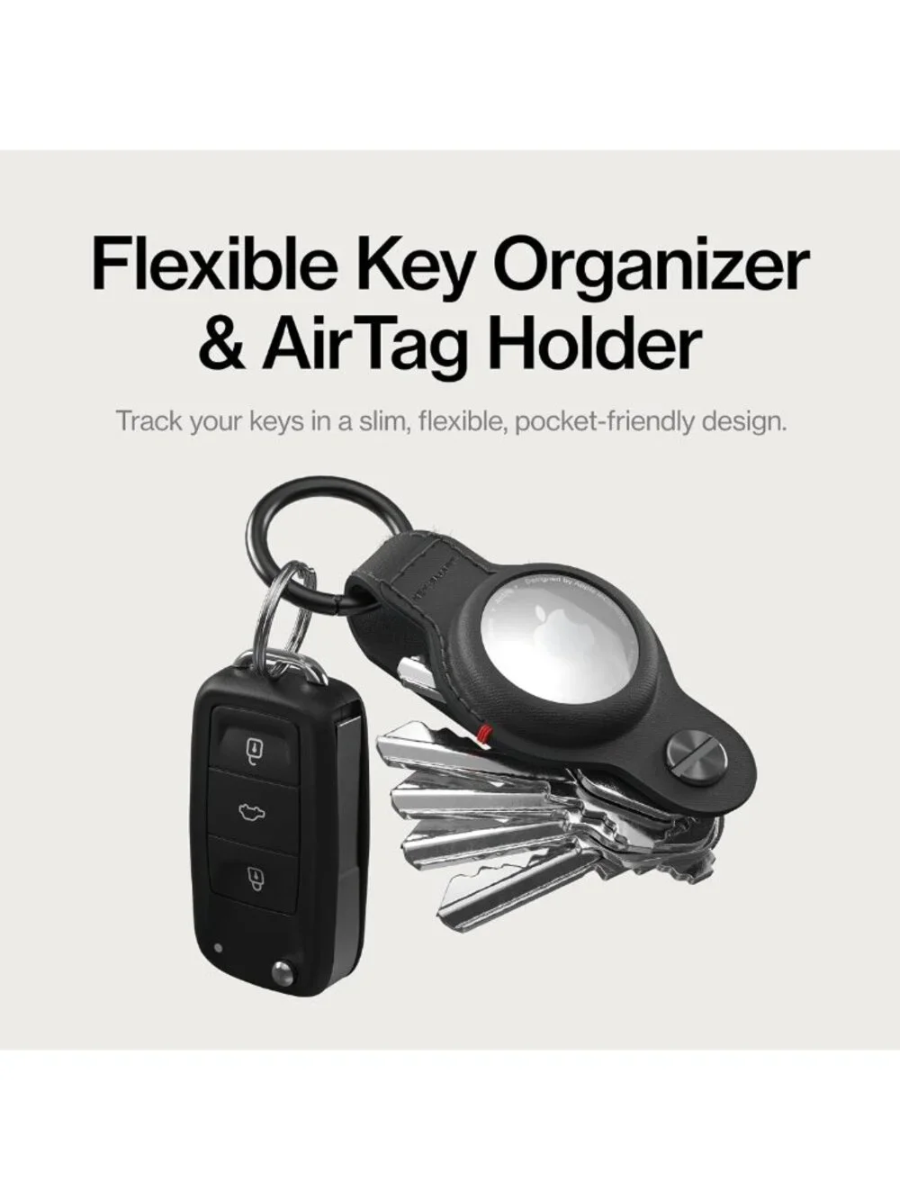 Premium Keychain Holder for Apple AirTag | 5-Key Organizer | Smart Key Storage